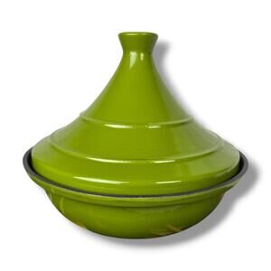 Athena Kiwi Green Enameled Cast-Iron Moroccan Tagine Pot Cookware Tajine Tajin